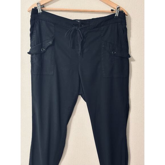 Torrid Premium Sz 14 Black Tie Waist Pants Ankle Capri Drawstring Joggers Casual - Picture 2 of 11